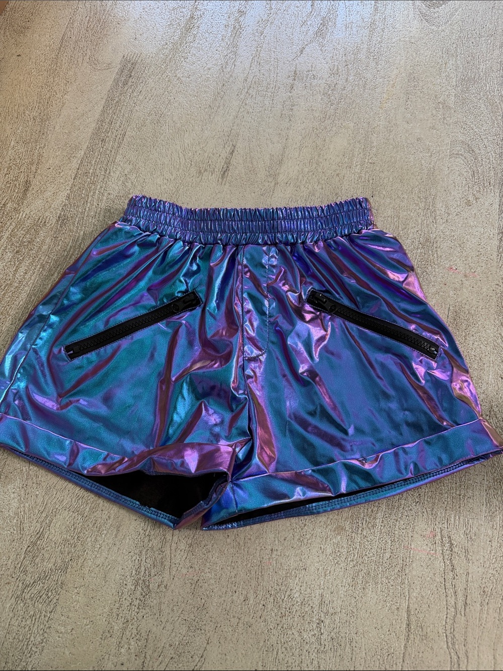 Iridescent Purple-Blue Girls Shorts 10/11